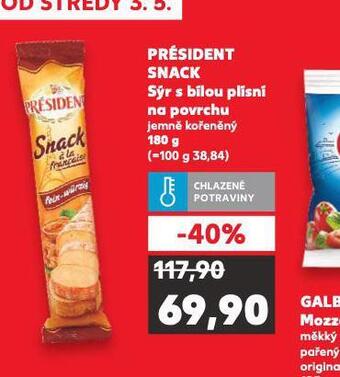 Kaufland Président snack nabídka