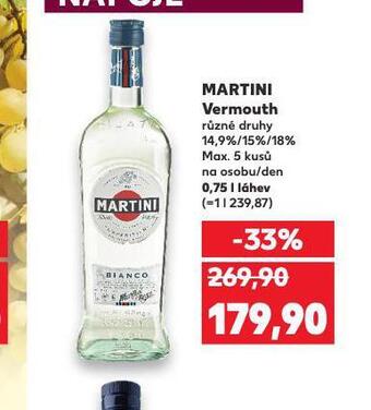 Kaufland Martini vermouth nabídka