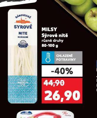Kaufland Milsy sýrové nitě nabídka