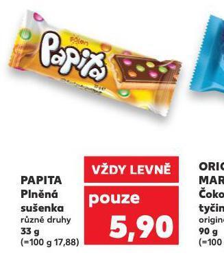 Kaufland Papita plněná sušenka nabídka