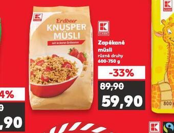 Kaufland Zapékané müsli nabídka