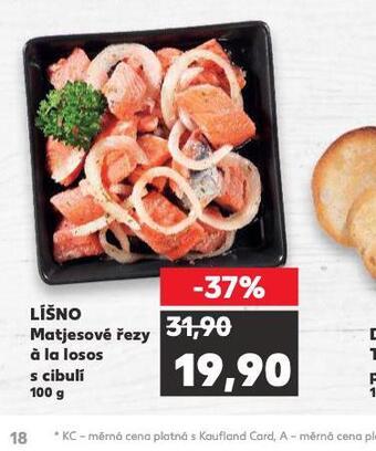 Kaufland Matjesové řezy á la losos s cibulí nabídka