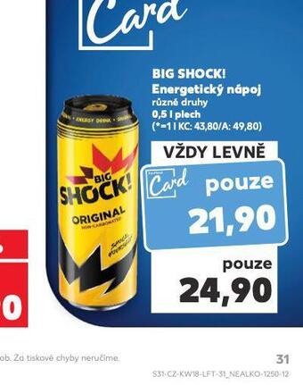 Kaufland Big shock! energetický nápoj nabídka