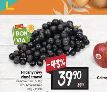 Billa Hrozny révy vinné tmavé nabídka