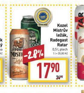 Billa Kozel mistrův ležák nabídka