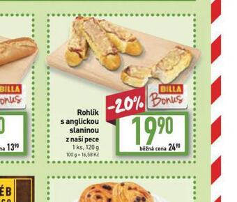 Billa Rohlík s anglickou slaninou nabídka