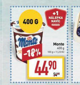 Billa Zott monte nabídka