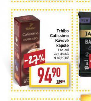 Billa Tchibo cafissimo kávové kapsle nabídka