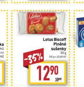 Billa Lotus biscoff plněné sušenky nabídka