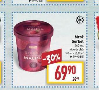 Billa Mrož sorbet nabídka