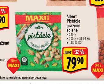 Albert Albert pistácie pražené solené nabídka