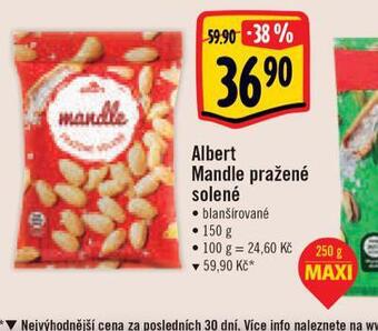 Albert Albert mandle pražené solené nabídka