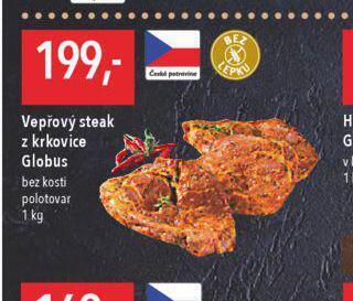 Globus Vepřový steak z krkovice bez kosti nabídka