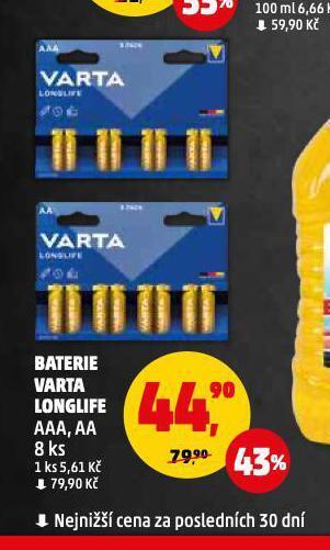 Penny Market Baterie varta longlife nabídka