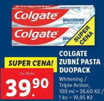 Lidl Colgate zubní pasta duopack, 2x 75 ml nabídka