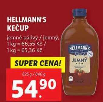 Lidl Hellmann's kečup, 825 g/840 g nabídka
