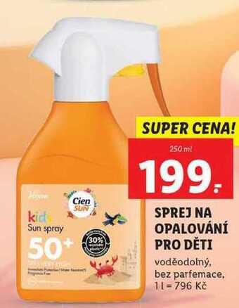 Lidl Sprej na opalování pro děti, 250 ml nabídka