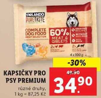 Lidl Kapsičky pro psy premium, 4x 100 g nabídka