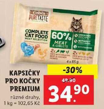 Lidl Kapsičky pro kočky premium, 4x 85 g nabídka