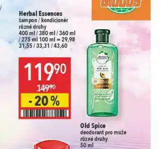 Globus Herbal essence šampon, kondicioner nabídka