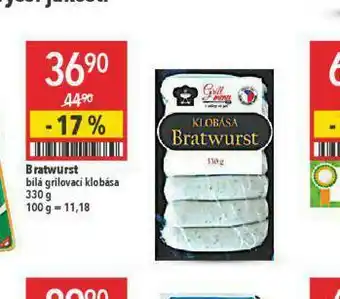 Globus Bratwurst bílá grilovací klobása nabídka