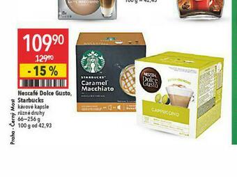 Globus Nescafé dolce gusto, starbucks nabídka