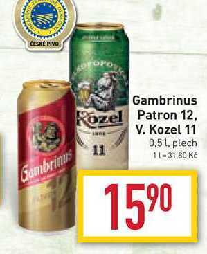 Billa Gambrinus patron 12, 0,5 l, plech nabídka