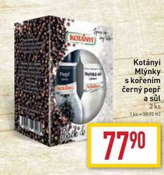 Billa Kotányi mlýnky s kořením černý pepř a sůl 2 ks nabídka