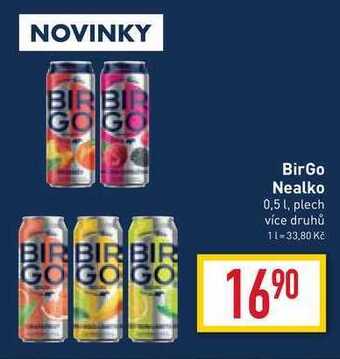 Billa Birgo nealko 0,5 l, plech nabídka