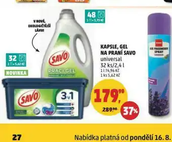 Penny Market Savo kapsle, gel na praní nabídka