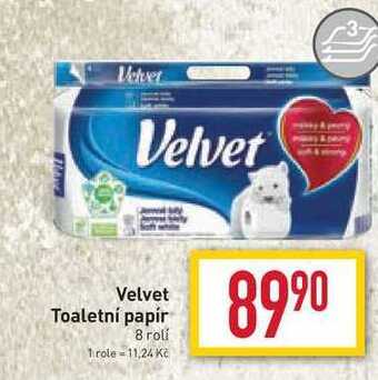 Billa Velvet toaletní papír 8 rolí nabídka