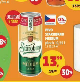 Penny Market Pivo starobrno medium nabídka
