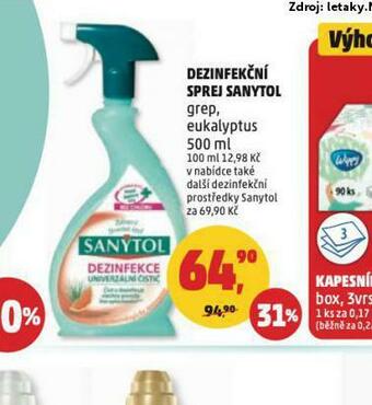 Penny Market Sanytol dezinfekční sprej nabídka