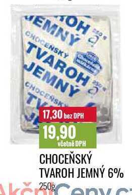 Ratio Choceňský tvaroh jemný 6% 250g nabídka