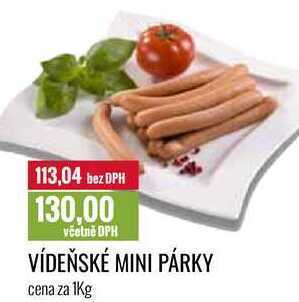 Ratio Vídeňské mini párky cena za 1kg nabídka