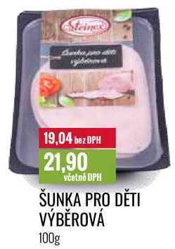Ratio Šunka pro děti výběrová 100g nabídka