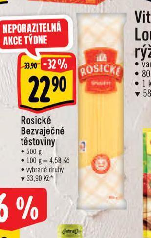 Albert Rosické bezvaječné těstoviny nabídka