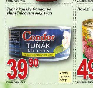 Hruška Tuňák kousky condor ve slunečnicovém oleji nabídka