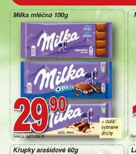 Hruška Milka mléčná nabídka