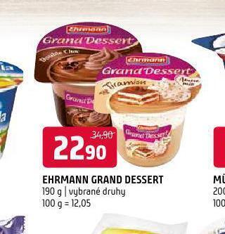 Terno Ehrmann grand dessert nabídka