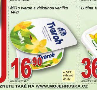 Hruška Milko tvaroh s vlákninou vanilka nabídka