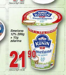 Hruška Kunín smetana 12% nabídka