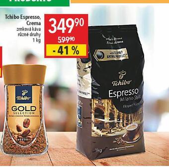 Globus Tchibo espresso, crema zrnková káva nabídka