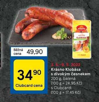 Tesco Krásno klobása s divokým česnekem 200 g nabídka