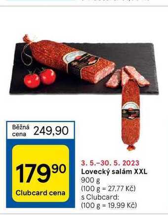 Tesco Lovecký salám xxl 900 g nabídka