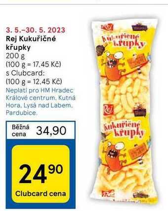 Tesco Rej kukuřičné křupky 200 g nabídka