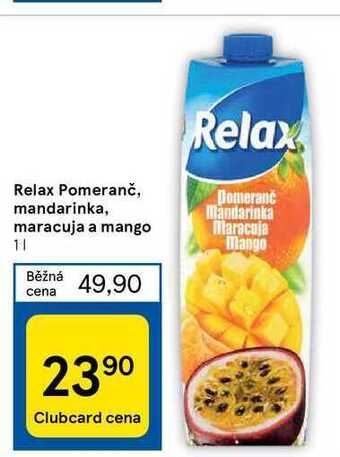 Tesco Relax pomeranč, mandarinka, maracuja a mango 1 l nabídka