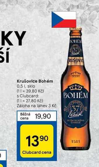 Tesco Krušovice bohém 0.5 l nabídka