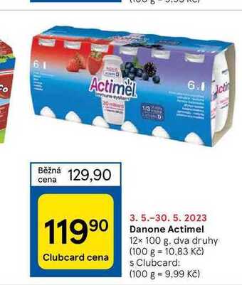 Tesco Danone actimel 12 x 100 g nabídka