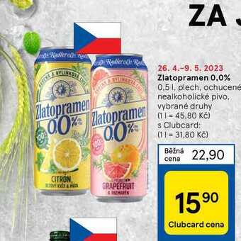 Tesco Zlatopramen 0,0% 0.5 l nabídka